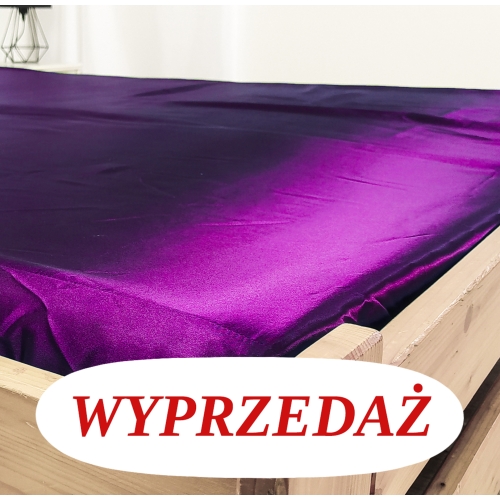 Wyprzedaż Prześcieradło Satynowe 160 z gumką - C. FIOLET